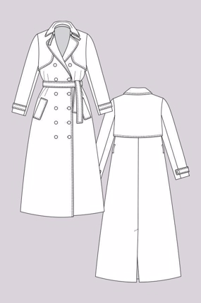 Symønster til trench coat