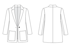 Snitmønster til \'Heather\' blazer jakke fra Friday Pattern Company