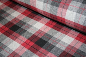 Vendbar frakkeuld med grå/sort/røde tern