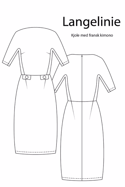 Snitmønster kjole med kimono