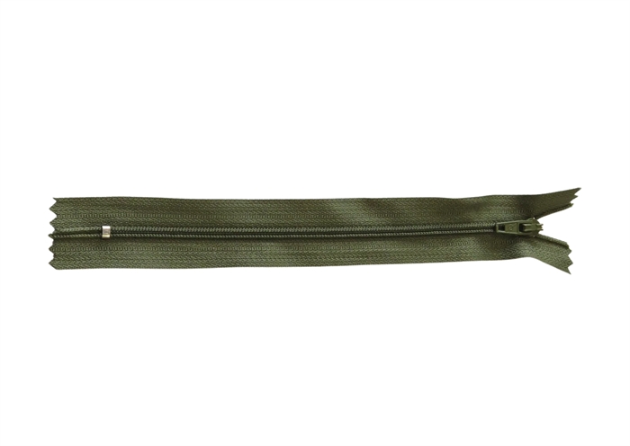 Armygrøn lynlås 35 cm.