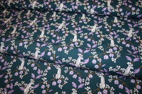 Viscose med print af blomster og pumaer