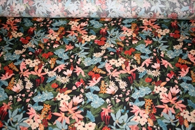 Viscose stof med hawaii blomster