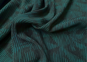 Vævet viskose stof i sort og grøn