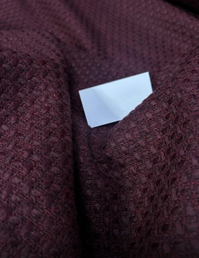 Mørk bordeaux bouclé stof