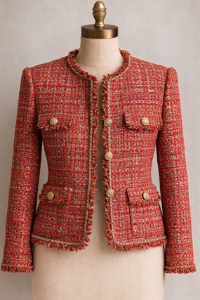 AI model af tweed jakke