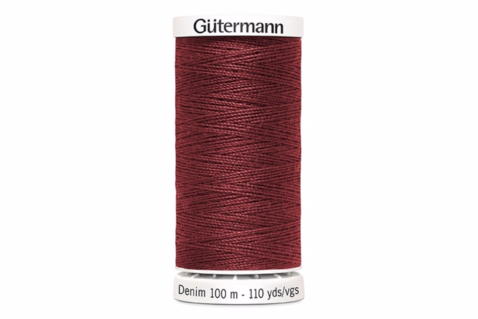 Bordeaux denim sytråd fra Gütermann