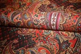 Uldblanding med paisley print