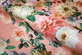 Jacquardvævet viscose med blomster