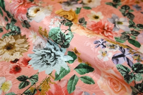 Jacquardvævet viscose med blomster