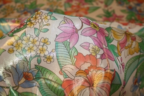 Viscose med blomster og lurex