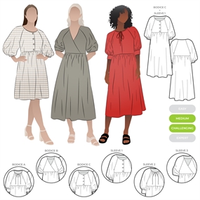 Udvidelsespakke til kjole symønsteret 'Hope Woven Dress' fra StyleArc