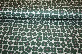 Kokka japansk bomuldsstof med grønne blomster