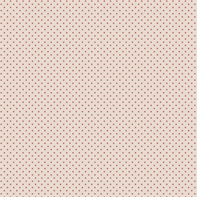 Flødefarvet bomulds poplin med røde prikker