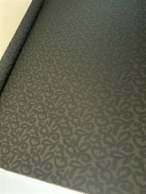 Mørkegrøn viskose jacquard med leopardmønster