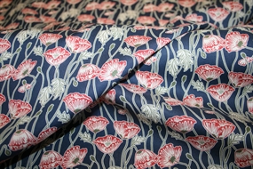 Liberty bomuldsstof tana lawn med valmuer \'Erito Poppy\'