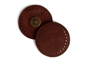 Muud magnetknap i brun læder