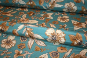 Blomstret silke crepe de chine