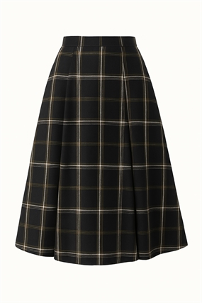 Midi nederdel i ternet stof