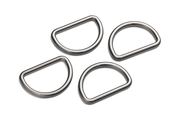 D-ring 25 mm. sort metal