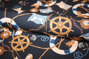 Viscose med nautisk print