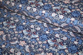 William Morris bomuld 'Mini Strawberry Thief Blue'