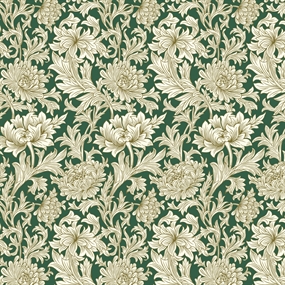 William Morris bomulds stof 'Chrysanthemum Toile Forest'