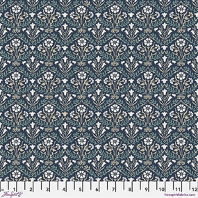 William Morris stof 'Bellflowers Navy'