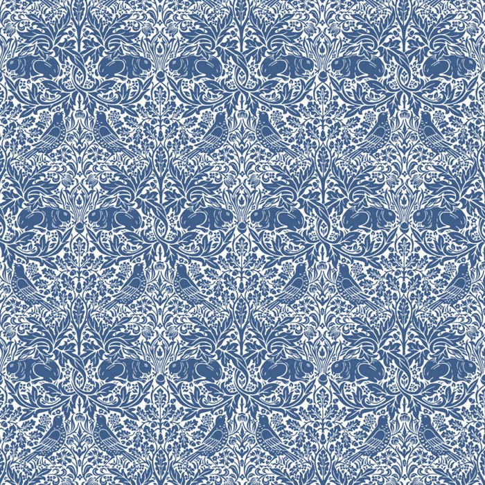 William Morris bomuld \'Brer Rabbit Blue\'