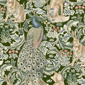 William Morris bomulds stof 'Forest Wooded'