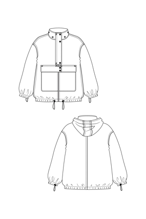 Snitmønster til jakke med hætte