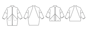Symønster Stregtegning til frakke Nova Coat fra PaperCut Patterns
