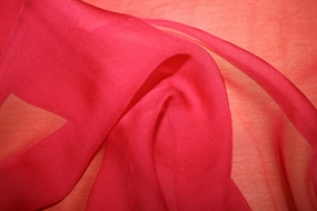 Rød silke chiffon stof