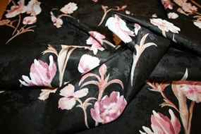 Blomstret silke jacquard