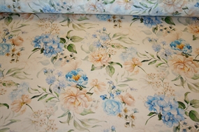 Silke organza med blomsterprint