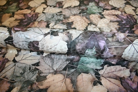 Silke -og viskoseblanding med blade