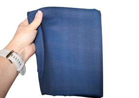 Stofrest 1,55 m. blå ternet uld