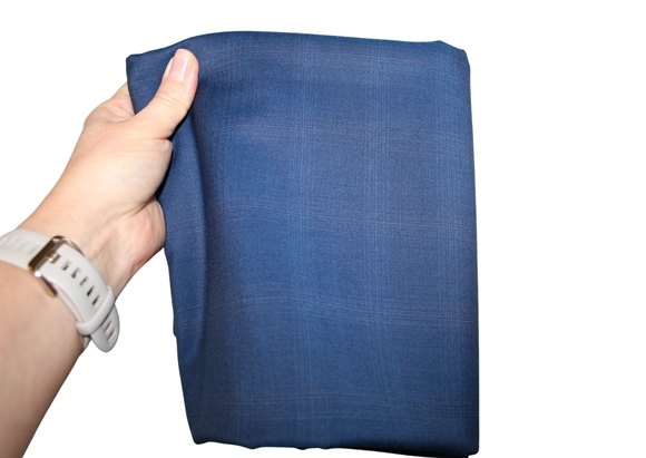 Stofrest 1,55 m. blå ternet uld