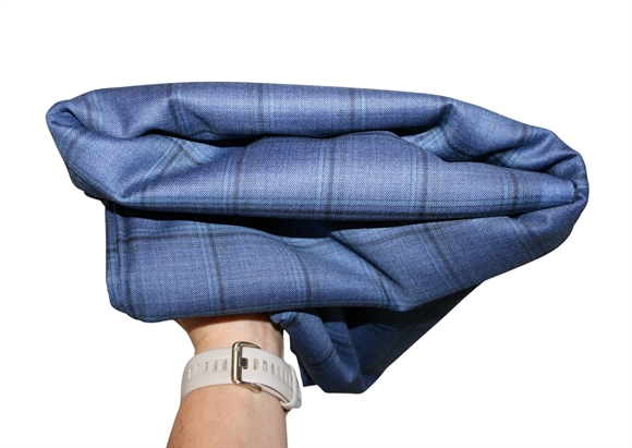 Stofrest 3,6 m. blå ternet uld