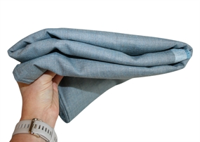 Stofrest 2,5 m. blå/beige uld