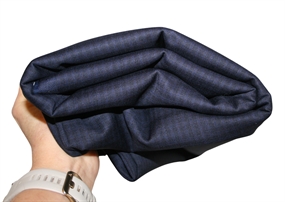 Stofrest 2,35 m. blå/brun ternet uld