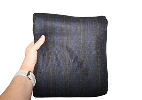 Stofrest 3,55 m. blå/brun uld