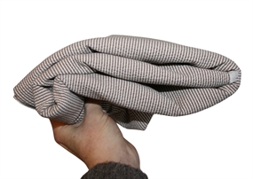 Stofrest 0,95 m. stribet seersucker uld