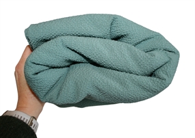 Stofrest 2,4 m. havgrøn seersucker uld