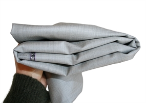 Stofrest 1,3 m. lysegrå melange uld