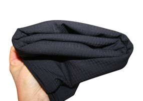 Stofrest 1,5 m. midnatsblå ternet uld