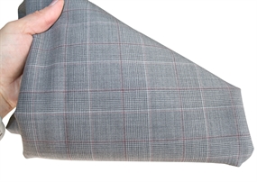 Stofrest 2,3 m. grå ternet uld