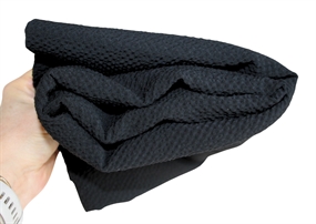 Stofrest 0,75 m. sort seersucker uld