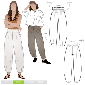 StyleArc symønster 'Barry Woven Pant' bukser