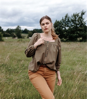 Symønster til bluse med firkantet halsudskæring \'Crickette\'